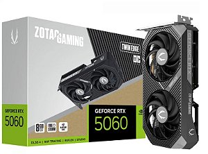 PLACA DE VÍDEO ZOTAC GAMING NVIDIA GEFORCE RTX 5060 TWIN EDGE OC, 8GB, GDDR7, DLSS, RAY TRACING
