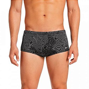 Sunga Natação Nike Estampada Lateral Larga 16cm - Preto