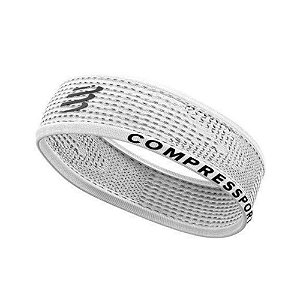 Faixa Cabeça Compressport Thin Headband Branco Triathlon Run