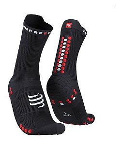 Meia Compressão V4 Compressport - Cano Médio - Run - Preto