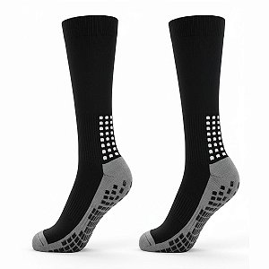 Meião Socks Antiderrapante Futebol Contra Torções Preta