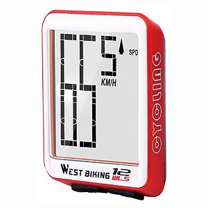 Ciclo Computador Velocímetro Bike Sem Fio Vermelho West Bike