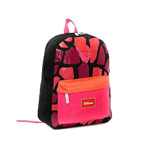Mochila Esportiva Rock Preta Rosa Wilson 25L Poliéster Leve