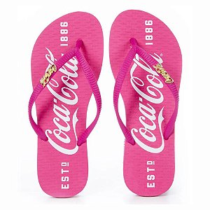 Chinelo Coca Cola Shoes 1886 Feminino Pink Confortável