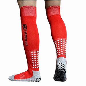 Meião Trusox P/ Futebol Antiderrapante Anti Torção Vermelho