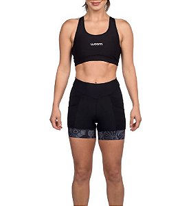 Bermuda Ciclismo Woom Modelo 140 Tokyo Feminino Preto Run