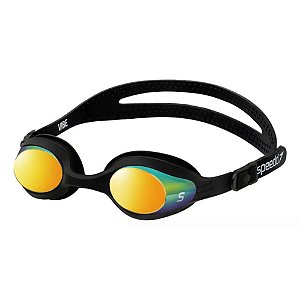 Óculos De Natação Speedo Vibe Preto Amarelo Espelhado