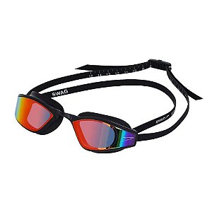 Óculos De Natação Speedo Swag Preto Vermelho Espelhado