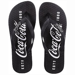 Chinelo Coca Cola Shoes 1886 Masculino Preto