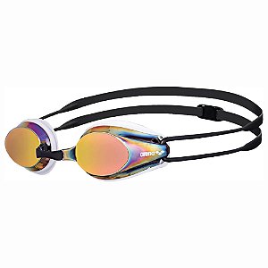 Óculos Natação Arena Tracks Mirror Branco Preto Proteção UV