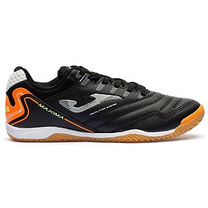 Chuteira Futsal Joma Máxima Unissex Preto Laranja