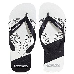 Chinelo Cavalera Duo Color Masculino Branco Preto