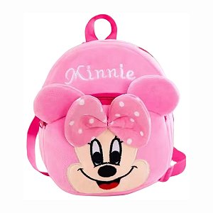 Mochila Infantil Meninas Pelúcia Plush Minie Escolar Passeio