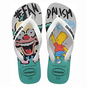 Chinelo Havaianas Simpsons Unissex Turquesa Bege