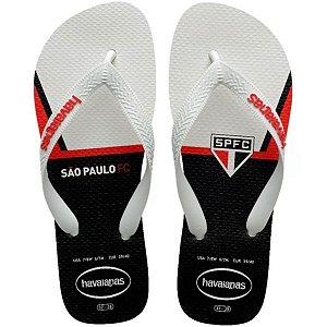 Chinelo Havaianas Top Times São Paulo Unissex Branco Preto