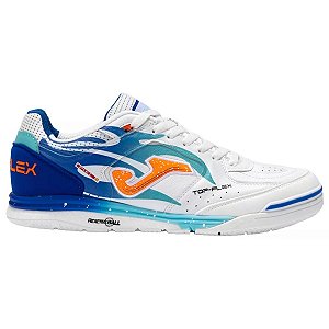 Chuteira Futsal Joma Top Flex Rebound Unissex Branco Azul