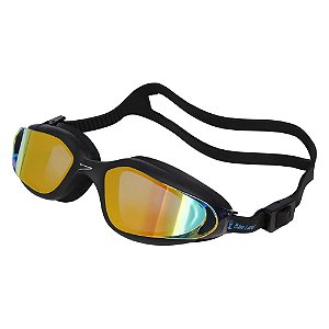 Óculos de Natação Speedo Poseidon Preto Revo Gold Espelhado