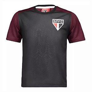 Camiseta São Paulo Rede Preto Vinho Oficial Licenciada