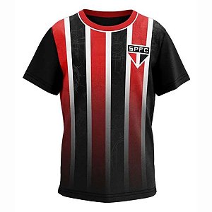 Camisa São Paulo Romper Infantil Vermelho Preto