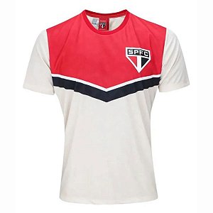 Camiseta São Paulo Fundamento Unissex Vermelho Bege