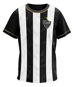 Camisa Atlético Mineiro Trevo Infantil Preto Branco