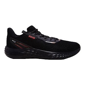 Tênis Rainha Wild Preto Vermelho Caminhada Casual Super Leve