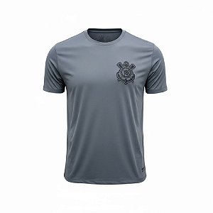 Camisa Corinthians Brasão Bordado Licenciado Coimbra Cinza