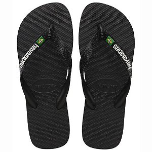 Chinelo Sandália Havaianas Brasil Logo Preto Unissex