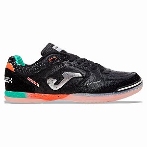 Chuteira Futsal Joma Top Flex Indoor Preto Laranja Verde