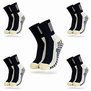 Kit 5 Pares Meia Socks Antiderrapante Futebol Contra Torções
