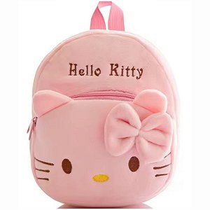 Mochila Bolsa Escolar Pelúcia Infantil Criança Hello Kitty