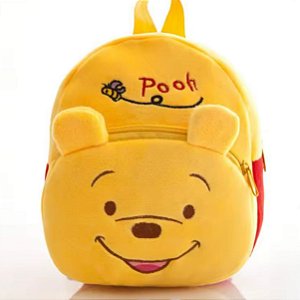 Mochila Bolsa Escolar Pelúcia Infantil Criança Ursinho Pooh