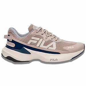 Tênis Fila Recovery Masculino Bege Azul Marinho Corrida