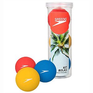 Kit Bolas Para Frescobol 3 Unidades Colorida Speedo