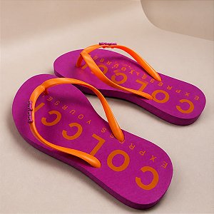 Chinelo Sandália Colcci Express Unissex Casual Tiras Laranja
