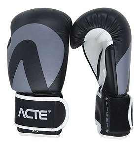 Luvas Acte Fight - Boxe E Muay Thai - Preto Cinza - Acte