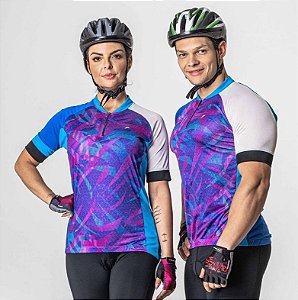 Camisa Ciclista Unissex, Zíper, Manga Curta, Electric, Poker