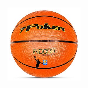 Bola de Basquete Poker Oficial N 7 Indoor Unissex Laranja