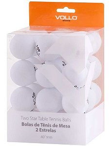 Bolinha Tênis Mesa Ping Pong 2 Estrela - 36 Unidades - Vollo