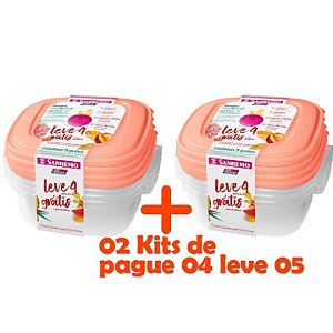 Kit Potes Plástico Pague 8 leve 10 Mantimentos Geladeira Cozinha - SR455 Sanremo