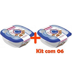 Kit Conjunto 6 Potes Herméticos Porta Alimentos Geladeira Cozinha Flor - Sanremo