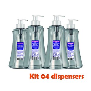 Kit 4 Dispenser Porta Álcool Gel Detergente Sabonete 480ml Organizador Plástico - Sanremo