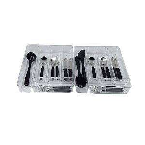 Kit 2 Organizadores Separador Gaveta Divisor Utensílios Talheres Cozinha - Paramount