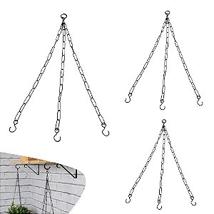 Kit 3 Correntes Giratórias Suporte Vaso Pendurar Planta Floreiro Parede Jardim 45cm - Dicarlo