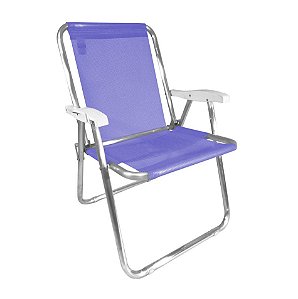 Cadeira Max Alumínio Praia Piscina Camping Até 140 Kg - Zaka - Azul
