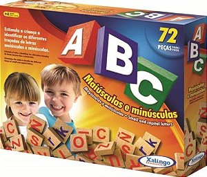 Jogo Alfabeto Educativo Letras Abc 72 Peças De Madeira - 52665 Xalingo