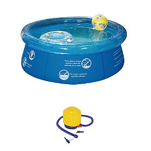 Kit Piscina Inflável Splash Fun 1000 Litros + Inflador Sanfonado - Mor