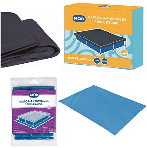 kit Capa + Forro Para Piscina Infantil 1500 Litros - Mor