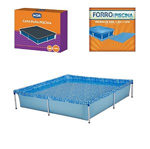 Kit Piscina Infantil 1500 Litros + Capa + Forro - Mor