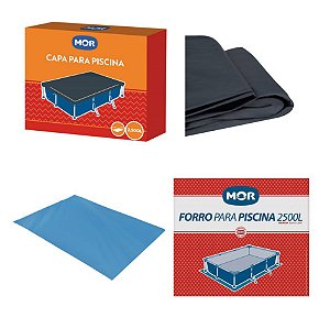 Kit Capa + Forro Para Piscina Premium 2500 Litros - Mor